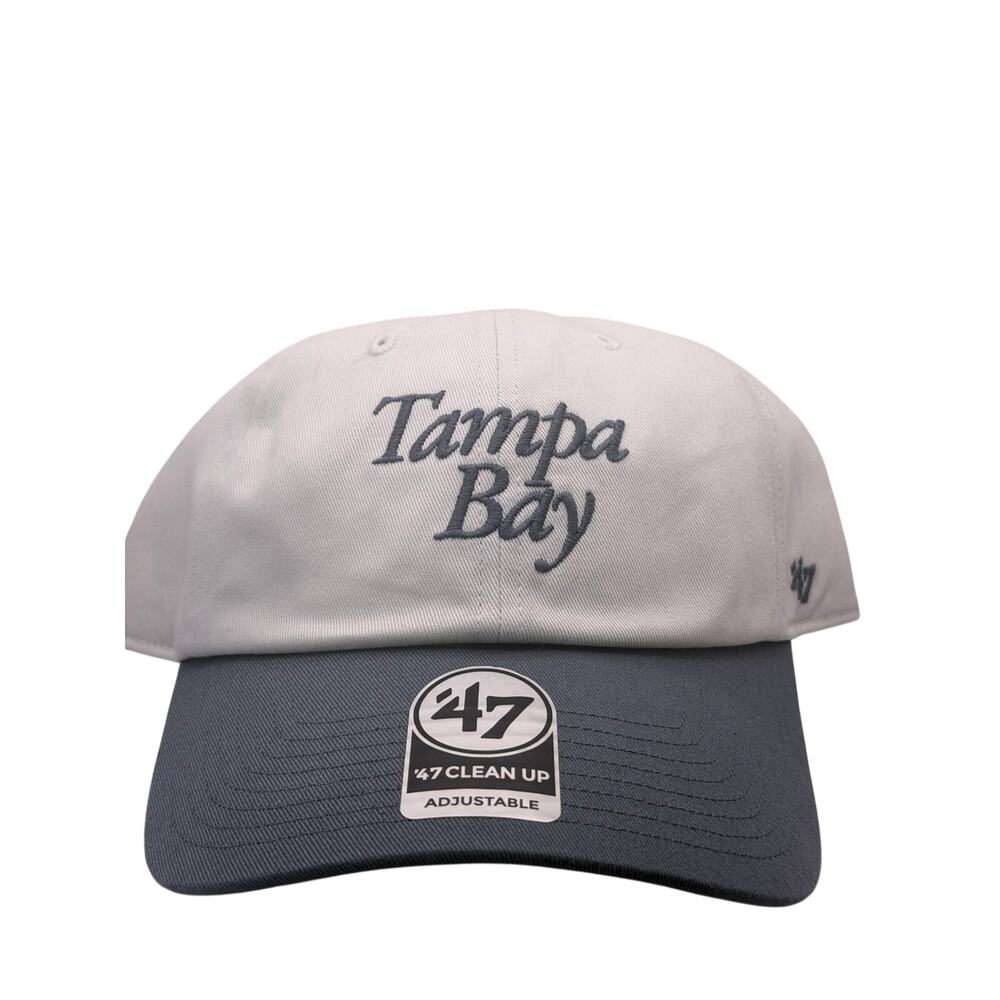 Tampa Bay Rays MLB ’47 Clean Up Adjustable Hat White Gray One Size NWT